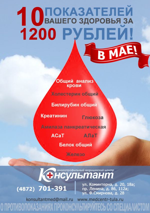 10 показателей Вашего здоровья за 1200 рублей