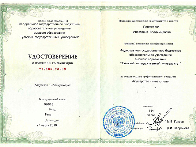 Панферова Анастасия Владимировна