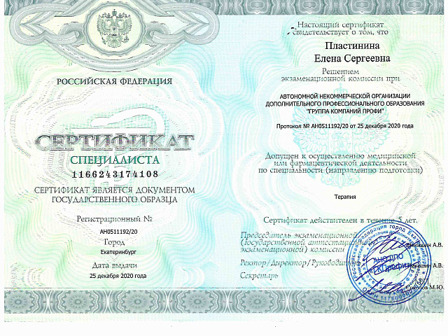 Пластинина Елена Сергеевна