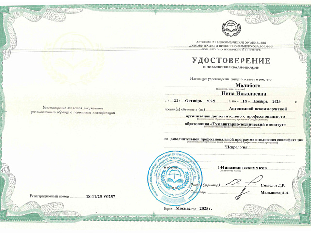 Молибога Нина Николаевна