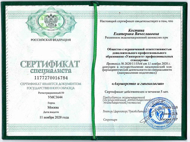 Костина Екатерина Вячеславовна