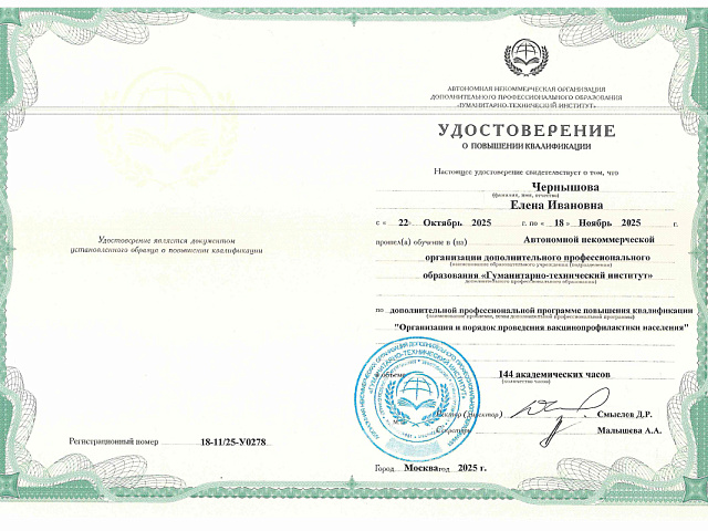 Чернышова Елена Ивановна